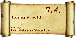 Tolnay Arnold névjegykártya